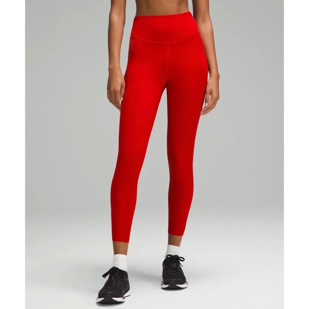 Lululemon Base Pace High Rise Legging Women Size 0 Red Excellent Yoga LW5DKHS‎